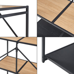 Estantería abatible Telemark 81x68x38 cm Negro/Aspecto roble [en.casa]