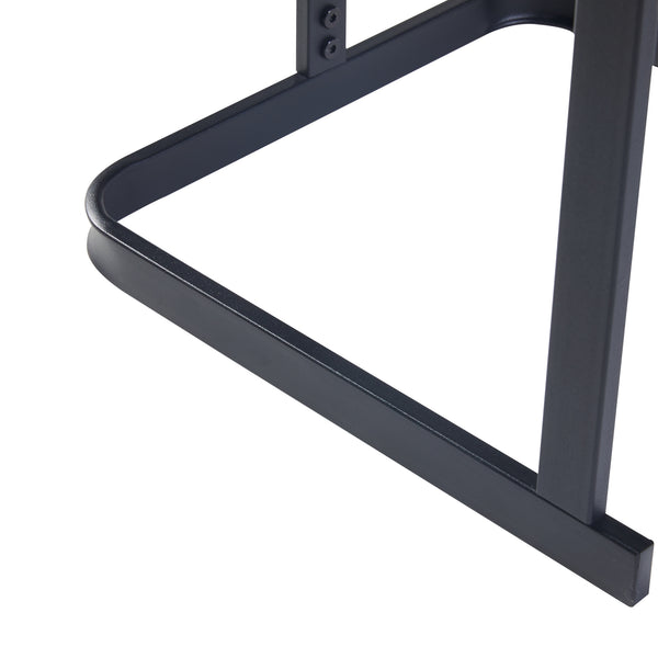 Mesa de comedor Laxå juego de 2 piezas vidrio y metal negro [en.casa]