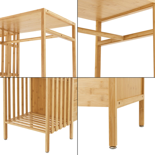 Perchero Varanger 185x100x45 cm Bambú [en.casa]