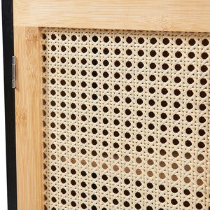 Armario colgante Bad Tervola 60x60x20 cm Negro/Bambú [en.casa]