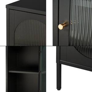 Armario auxiliar Karlskrona 102x43x40 cm Negro, mate [en.casa]