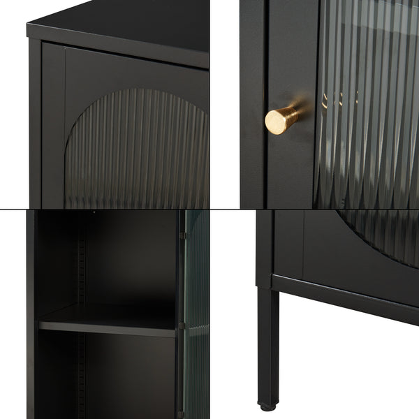 Armario auxiliar Karlskrona 102x43x40 cm Negro, mate [en.casa]