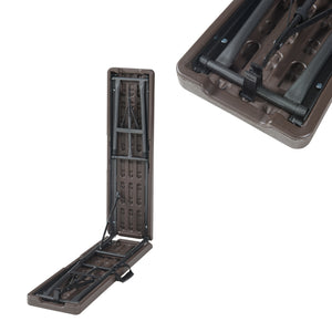 Conjunto de banco plegable Lillestrøm de 2 piezas, aspecto madera, marrón oscuro [en.casa]