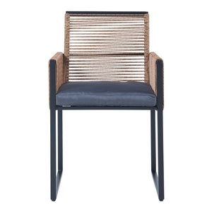 Conjunto de muebles de jardín Accadia 3 piezas Negro/Marrón [casa.pro]