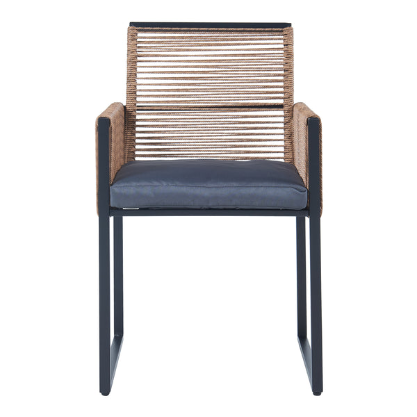 Conjunto de muebles de jardín Accadia 3 piezas Negro/Marrón [casa.pro]