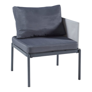 Conjunto de muebles de jardín Accettura 3 piezas Aluminio Gris [casa.pro]