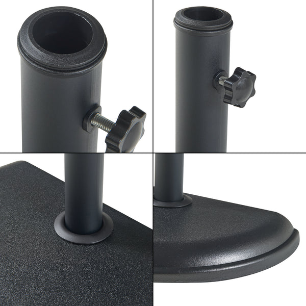 Base para sombrilla Bisenti de hormigón 45x29x4,5 cm Negro 10 kg [casa.pro]