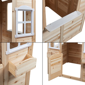 Casa de juegos Acciano 131x113x97 cm madera de abeto [casa.pro]