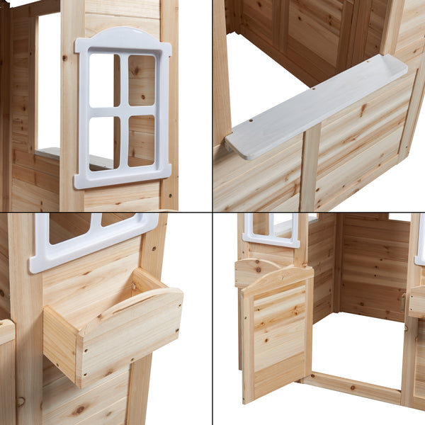 Casa de juegos Acciano 131x113x97 cm madera de abeto [casa.pro]