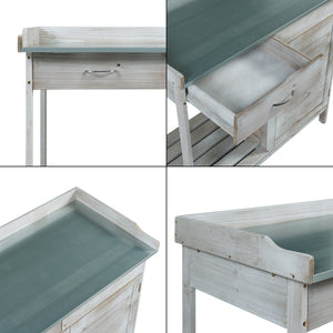 Mesa de cultivo Aliano madera de abeto gris [casa.pro]