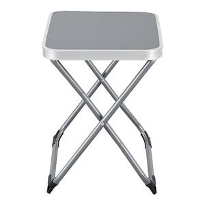 Taburete y mesa de camping 2 en 1 Barete 47x47x37 cm Gris [en.casa]