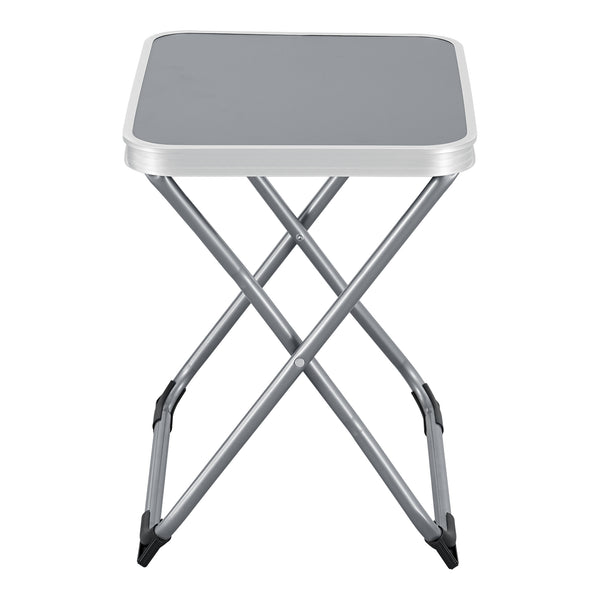 Taburete y mesa de camping 2 en 1 Barete 47x47x37 cm Gris [en.casa]