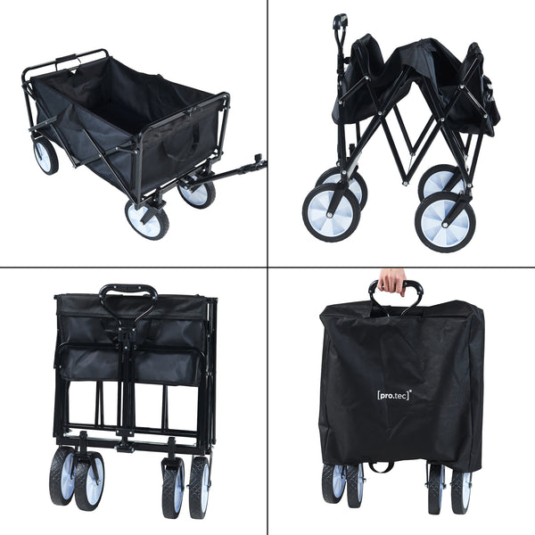 Carro de mano Stenlille 84x55 cm máx. 80kg Negro [pro.tec]
