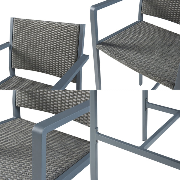 Taburete de bar para exteriores juego de 2 Avise aluminio gris oscuro [casa.pro]