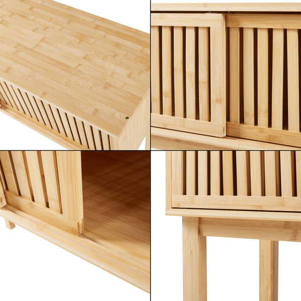 Consola Ypäjä 110x39x81 cm Bambú [en.casa]