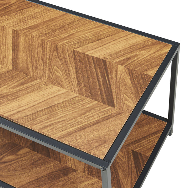 Mesa auxiliar Kurghore 2 piezas Negro/imitación roble, oscuro [en.casa]