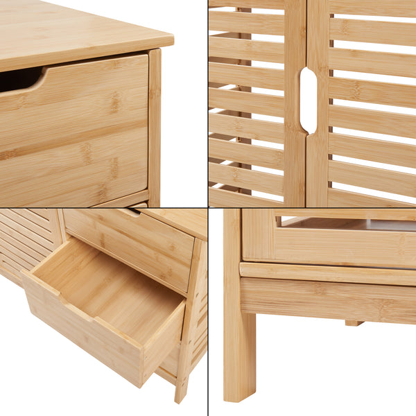 Mueble bajo lavabo Boksereys 60x100x35 cm Bambú Natural [en.casa]