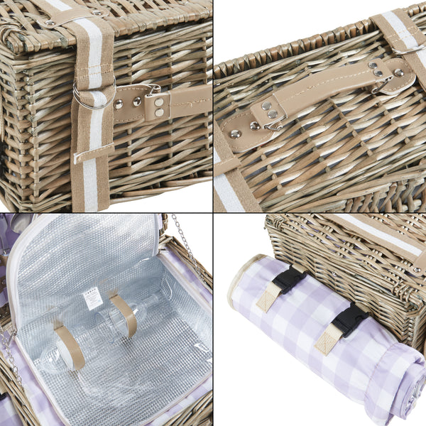 Cesta de picnic Bisceglie para 2 personas juego completo [casa.pro]