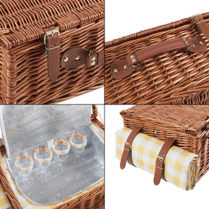 Cesta de picnic Brindisi para 4 personas juego completo [casa.pro]