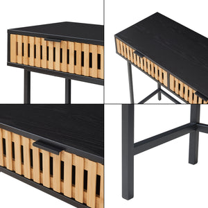 Mesa consola Luniehti 100x40x75 cm Negro/Natural [en.casa]