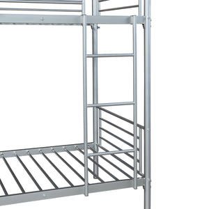 Litera de metal Soppsar con 2 colchones 200x90 cm Plata [en.casa]