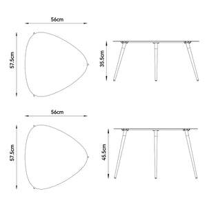 Mesa auxiliar 2 piezas Aymavilles acero antracita [casa.pro]