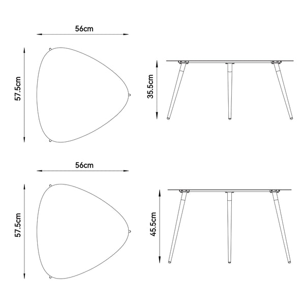 Mesa auxiliar 2 piezas Aymavilles acero antracita [casa.pro]