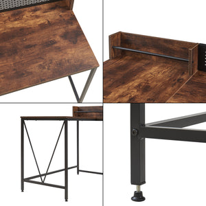 Escritorio Frelvepirg con respaldo en forma de L 165x110x75 cm aspecto nogal [en.casa]