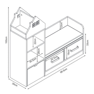Banco para niños con estantería Vipsali [en.casa]