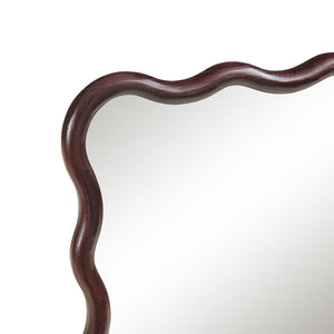 Espejo de pared Porloskid 90x60 cm Marrón oscuro [en.casa]