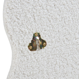 Espejo de pared Brummen con marco de tela de peluche 80x60 cm Blanco [en.casa]