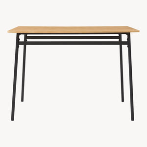 Grupo de comedor Pollenev 5 piezas Negro/Aspecto roble [en.casa]