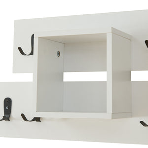 Perchero de pared Vänd con compartimento de almacenamiento 32x60x14 cm Blanco [en.casa]