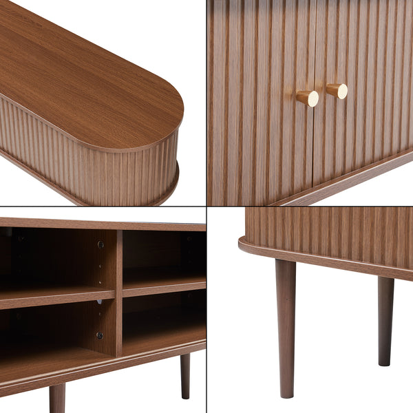 Mueble de televisión Mapia 166x40x55 cm aspecto nogal [en.casa]