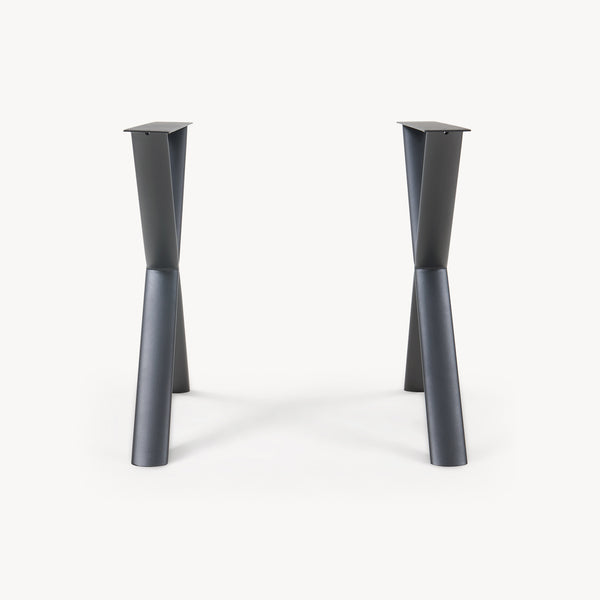 Estructura de mesa Klixjö juego de 2 acero 72x70x10 cm negro [en.casa]