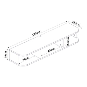 Mueble bajo de TV colgante Oundsvas 120x30x19 cm Blanco [en.casa]