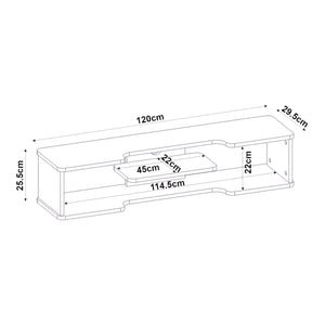 Mueble bajo de TV colgante Yrela 120x30x26 cm Blanco [en.casa]