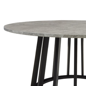 Mesa de centro Buzzard Ø90x45 cm Negro/Aspecto hormigón [en.casa]