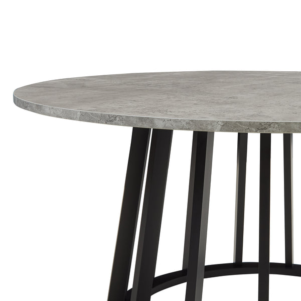 Mesa de centro Buzzard Ø90x45 cm Negro/Aspecto hormigón [en.casa]