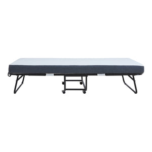 Cama plegable de metal Borjavle con colchón 200x90cm Negro [en.casa]