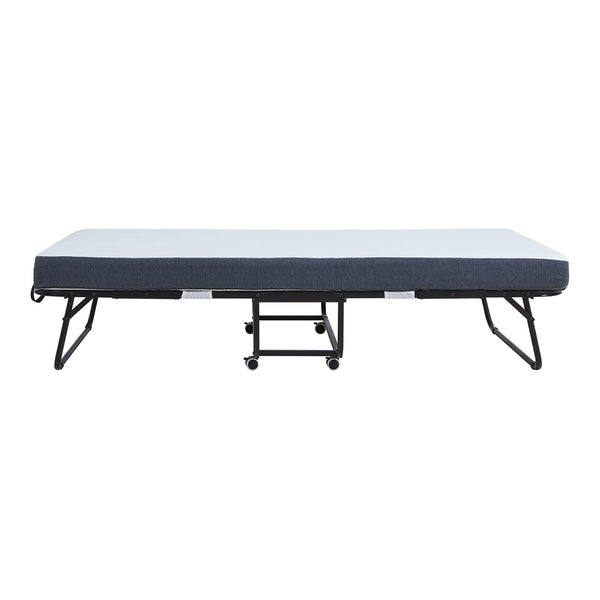 Cama plegable de metal Borjavle con colchón 200x90cm Negro [en.casa]