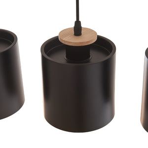 Lámpara colgante Posdand 130x90x14 cm Madera/Negro [lux.pro]
