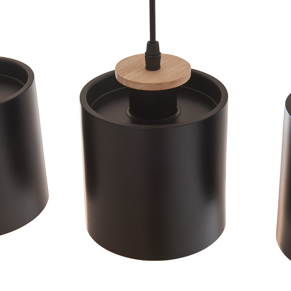 Lámpara colgante Posdand 130x90x14 cm Madera/Negro [lux.pro]