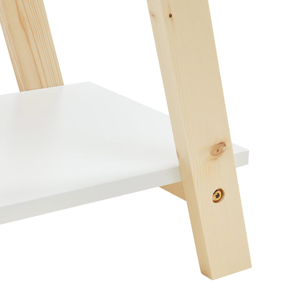 Estantería Vanlilu de madera de pino 145x65x32 cm natural/blanco [en.casa]