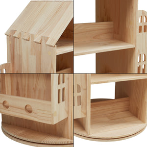 Estantería infantil giratoria Sanköre 122x64x43 cm Madera de pino natural [en.casa]