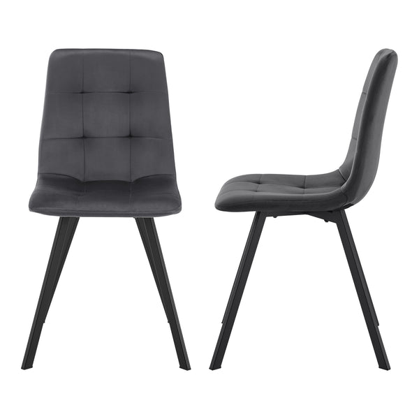 Grupo de comedor Fitjar de 5 piezas aspecto hormigón/gris oscuro [en.casa]