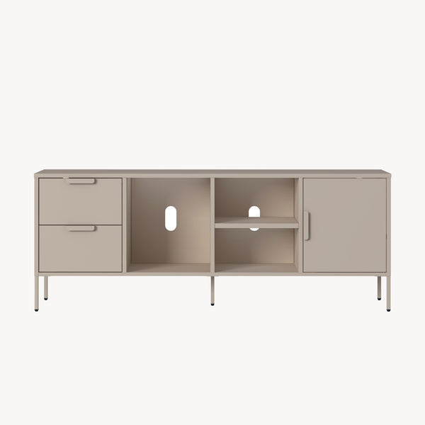 Mueble de TV Kliri 2 cajones 150x35x58cm - Color camel [en.casa]