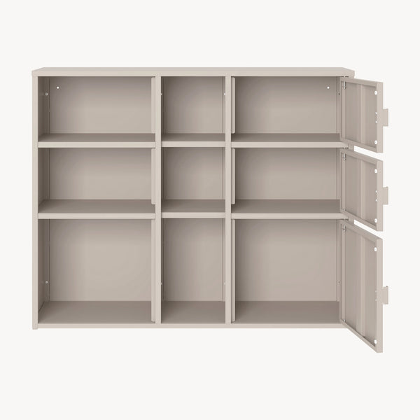 Archivador Kliri con 9 compartimentos metal 100x32x81cm - Camel [en.casa]