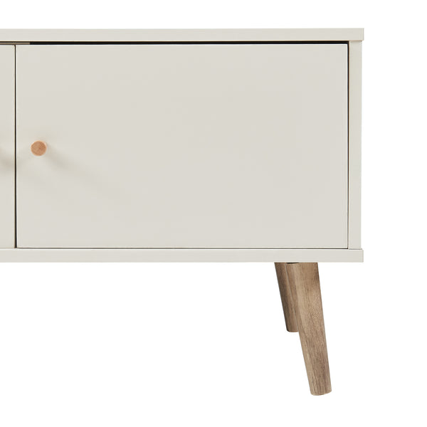 Mueble de televisión Hallevil 150x39x45 cm Blanco [en.casa]
