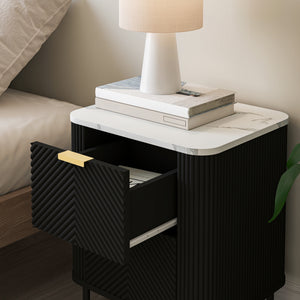 Conjunto de 2 mesas de noche Olvehok con 2 cajones 55x52x38cm - Negro [en.casa]
